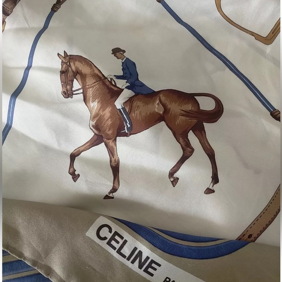 Celine Scarf 100% Silk 34X34 in - Picture 5 of 6